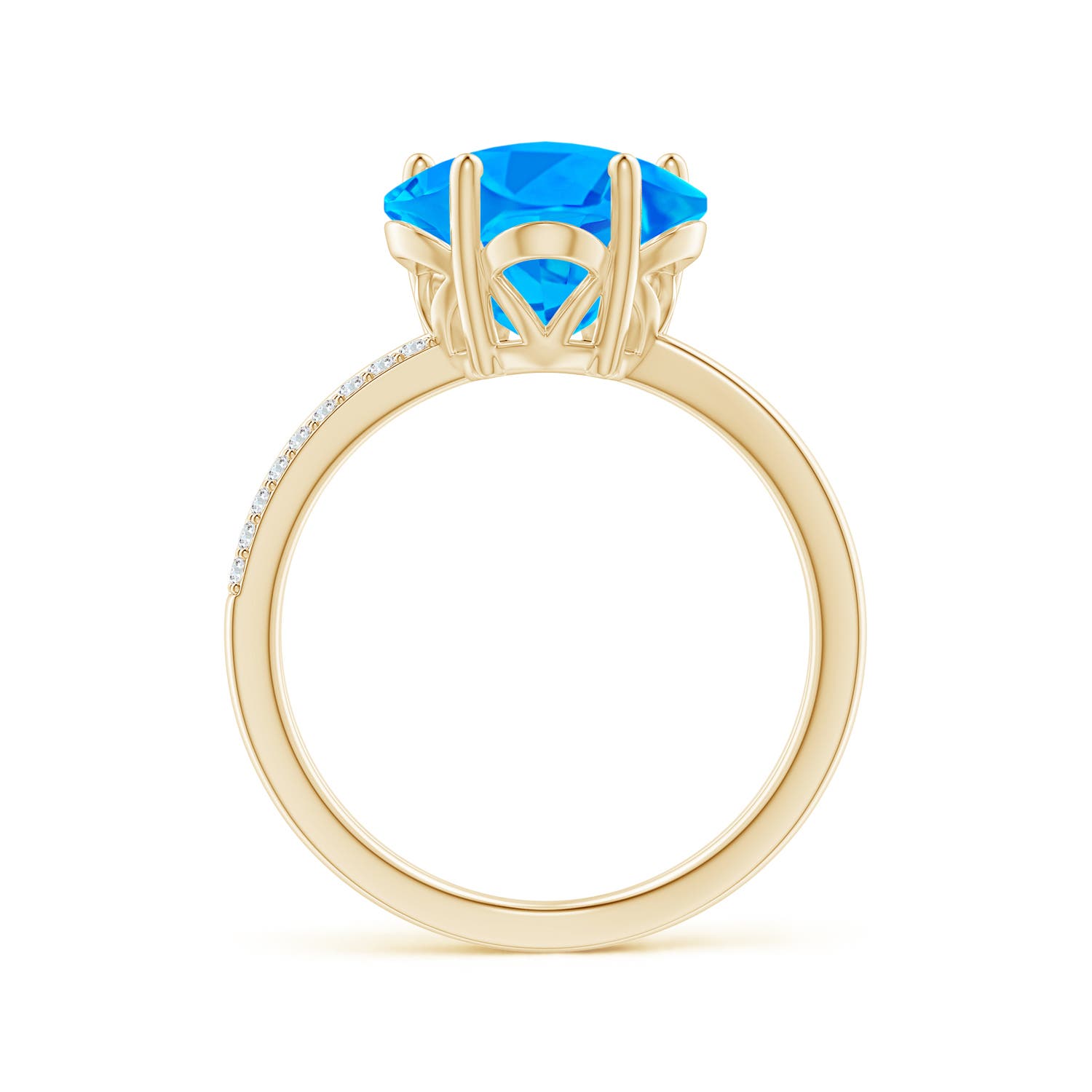 AAAA - Swiss Blue Topaz / 3.79 CT / 14 KT Yellow Gold