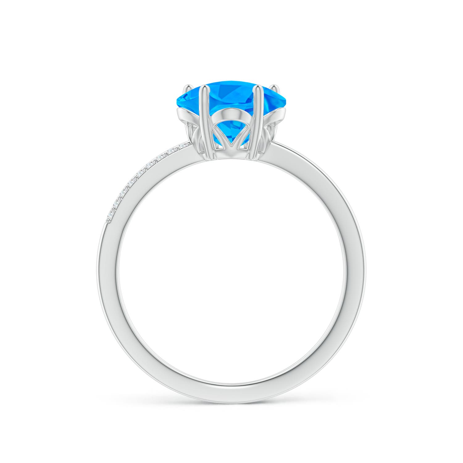 AAAA - Swiss Blue Topaz / 1.95 CT / 14 KT White Gold