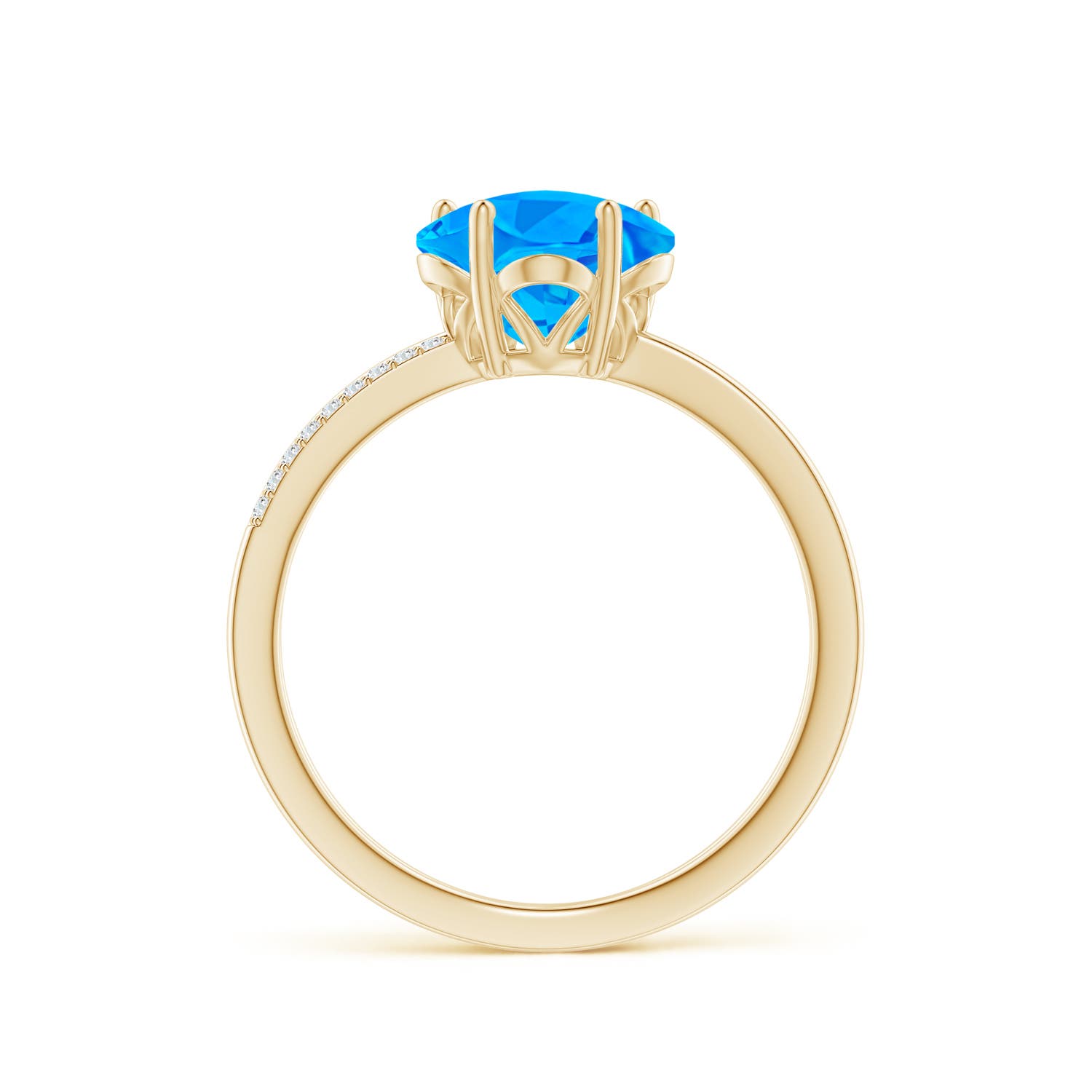 AAAA - Swiss Blue Topaz / 1.95 CT / 14 KT Yellow Gold