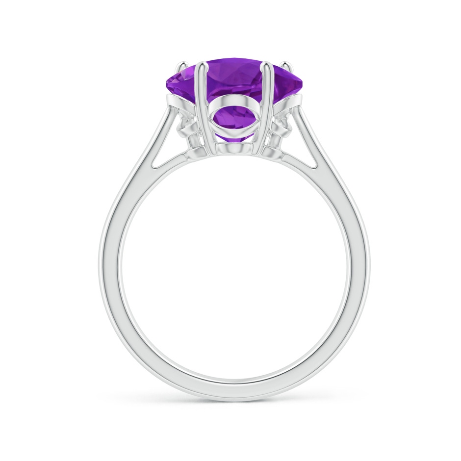 10mm AAAA Classic Five-Petal Flower Amethyst Ring in White Gold side-1