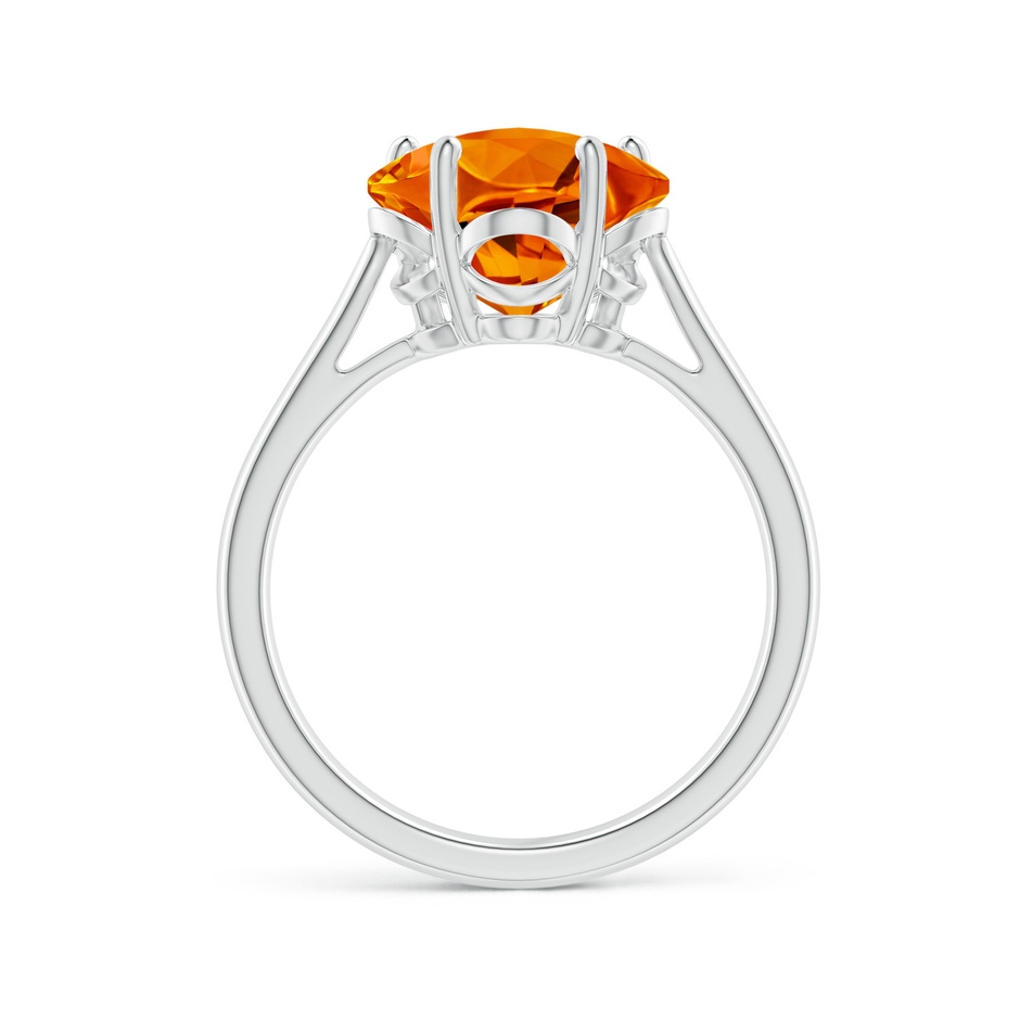 10mm AAAA Classic Five-Petal Flower Citrine Ring in White Gold side-1