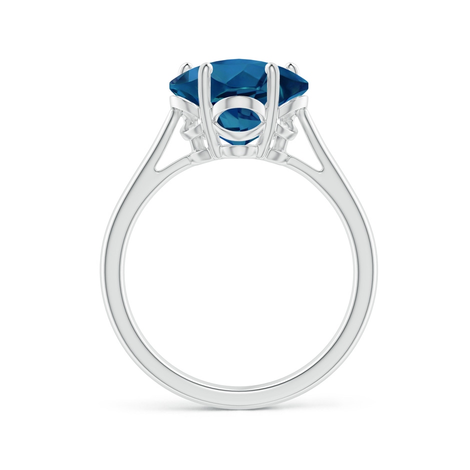 10mm AAAA Classic Five-Petal Flower London Blue Topaz Ring in White Gold side-1