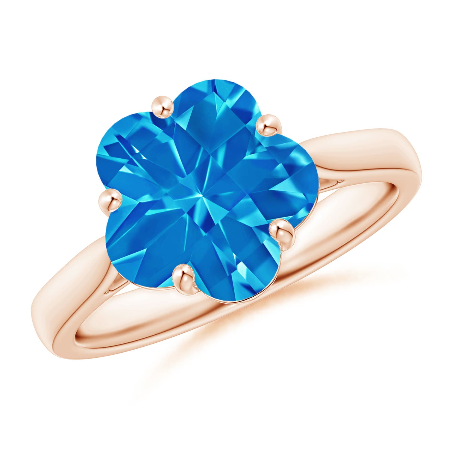 AAAA - Swiss Blue Topaz / 3.7 CT / 14 KT Rose Gold