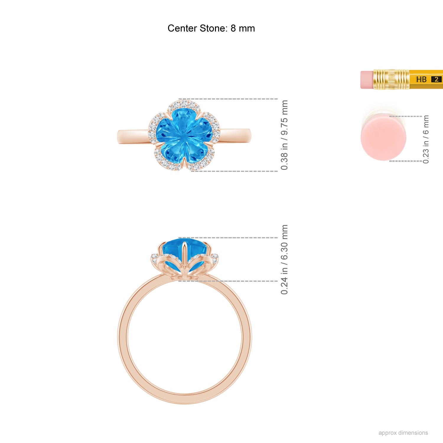 AAAA - Swiss Blue Topaz / 2.61 CT / 14 KT Rose Gold