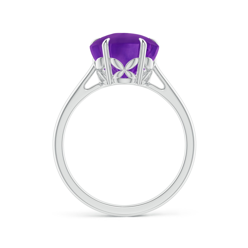 10mm AAAA Five-Petal Flower Amethyst Solitaire Ring in White Gold - side_1