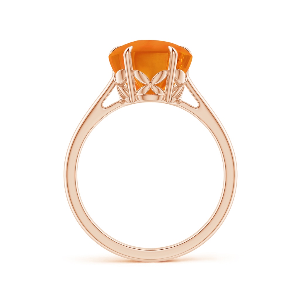 10mm AAAA Five-Petal Flower Citrine Solitaire Ring in Rose Gold - side_1