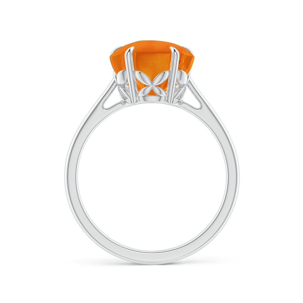 10mm AAAA Five-Petal Flower Citrine Solitaire Ring in White Gold - side_1