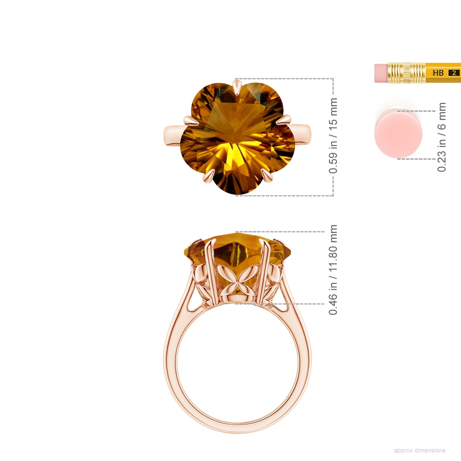 14.87x15.04x9.25mm AAAA FC_SR2818CT_H-RG-AAAA-14.87x15.04x9.25 in Rose Gold ruler