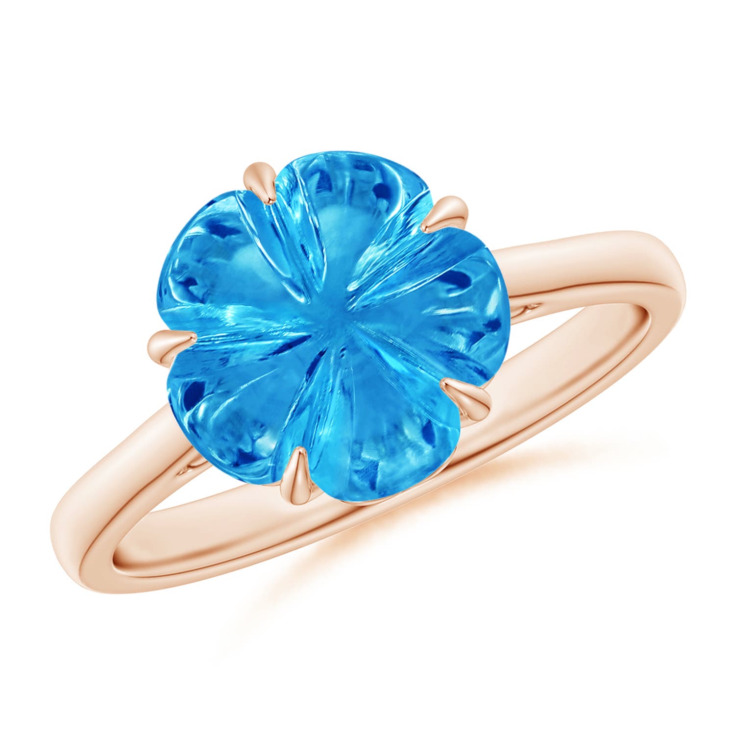 AAAA - Swiss Blue Topaz / 5.2 CT / 14 KT Rose Gold