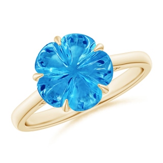 Five Petal Flower AAAA Swiss Blue Topaz