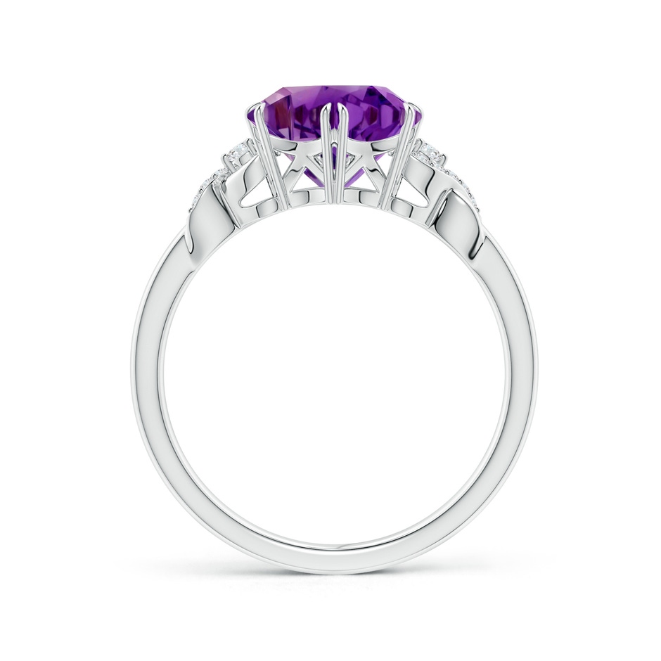 10mm AAAA Snowflake-Cut Amethyst Criss-Cross Shank Ring in White Gold side-1