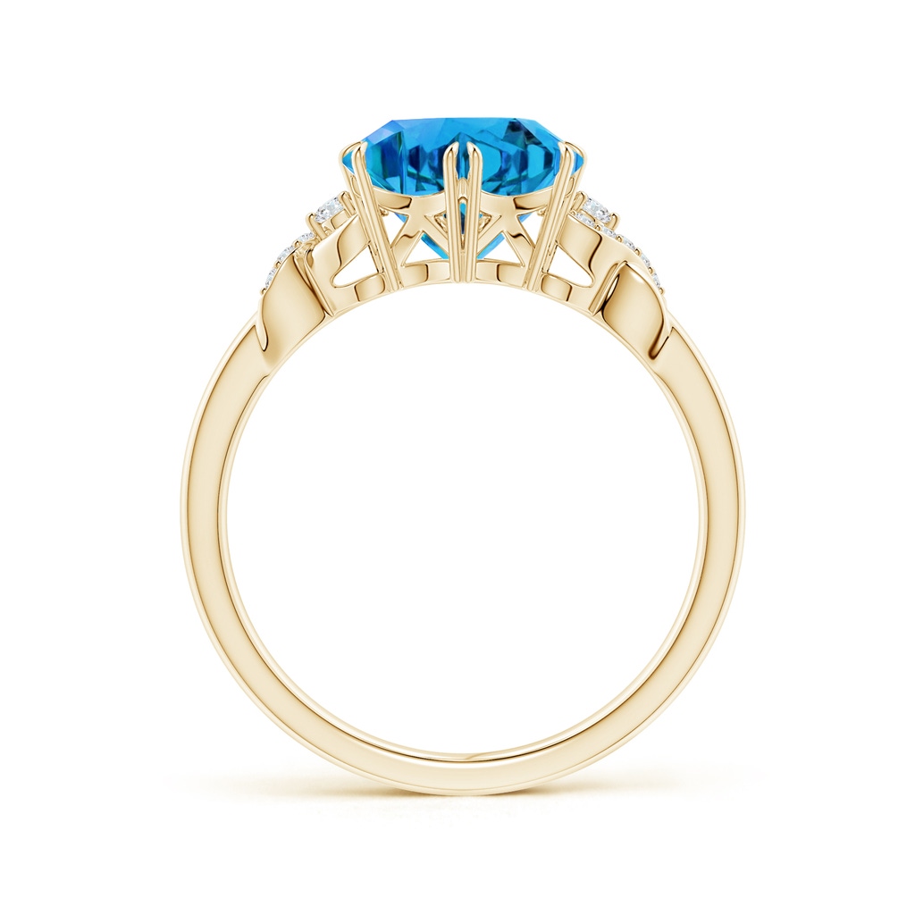 10mm AAAA Snowflake-Cut Swiss Blue Topaz Criss-Cross Shank Ring in Yellow Gold - side_1
