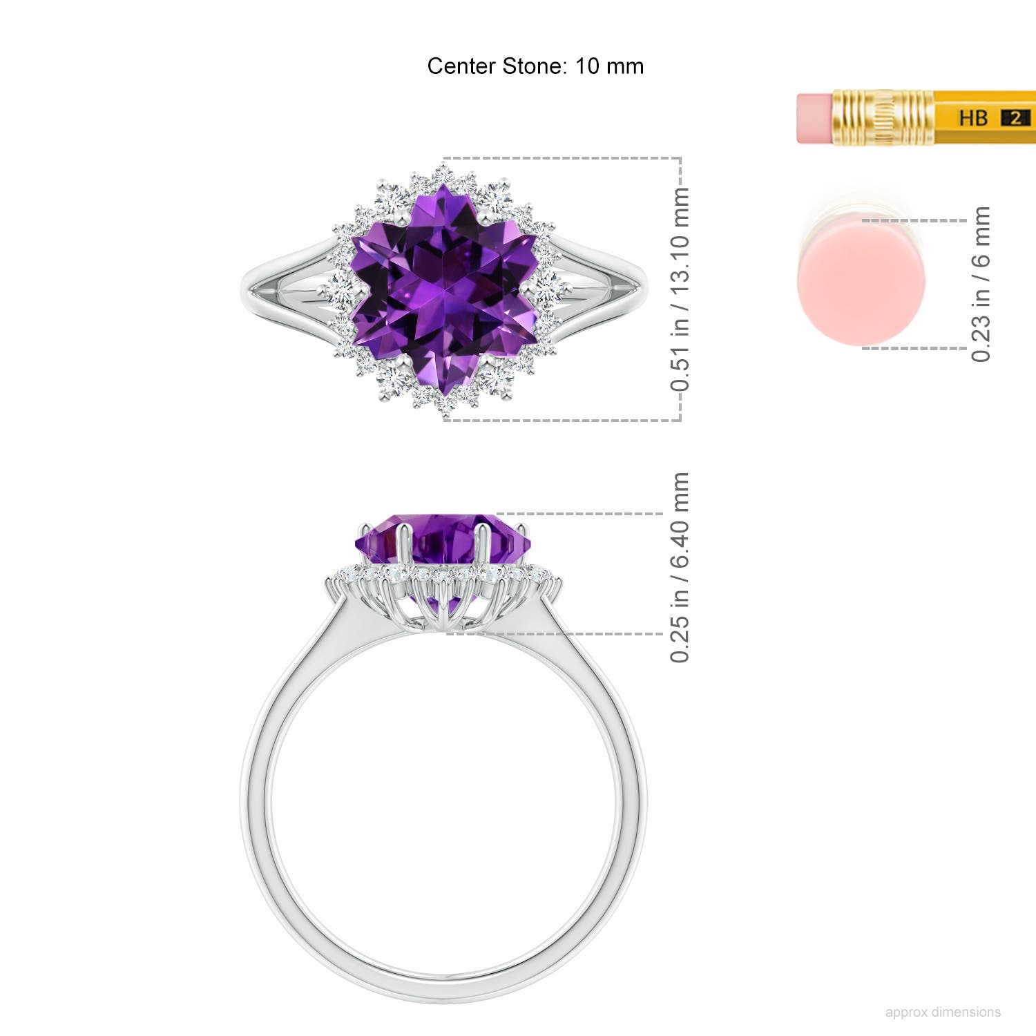 AAAA - Amethyst / 4.76 CT / 14 KT White Gold