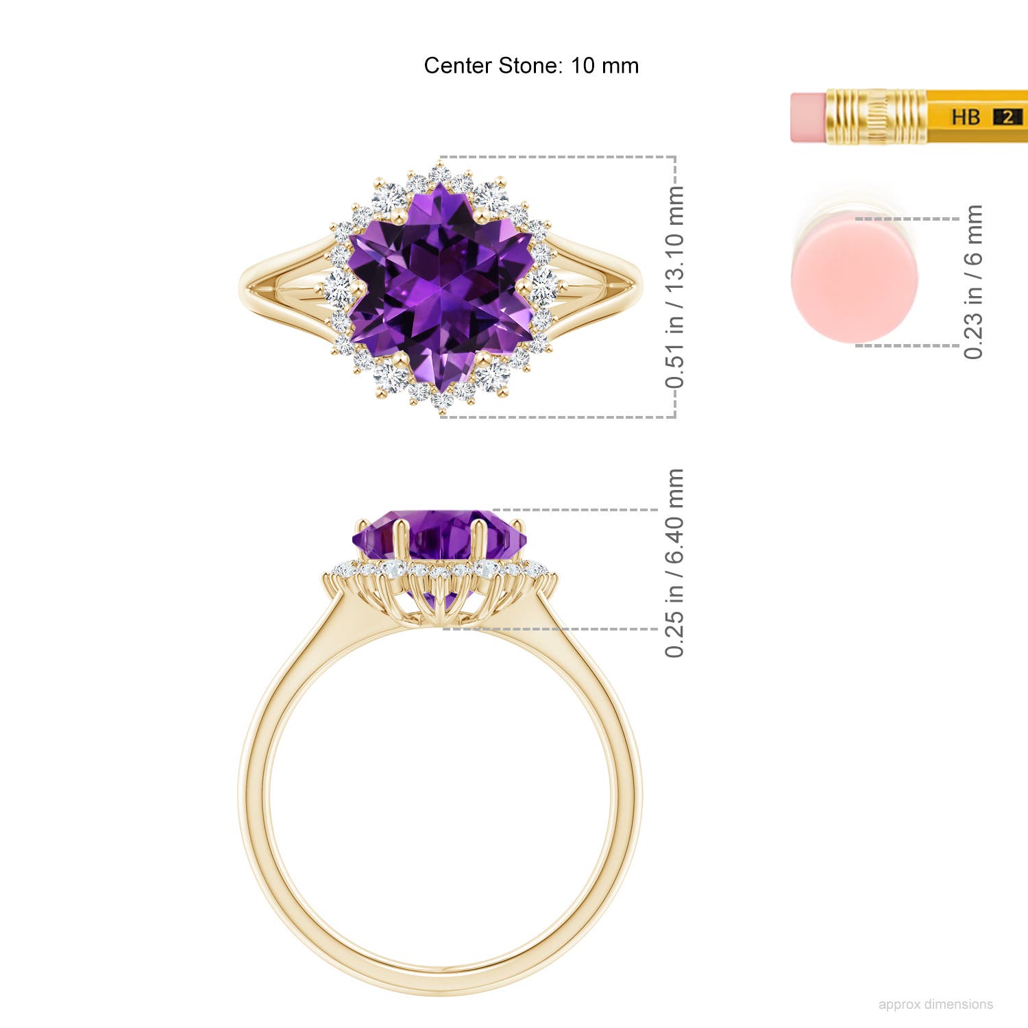 AAAA - Amethyst / 4.76 CT / 14 KT Yellow Gold