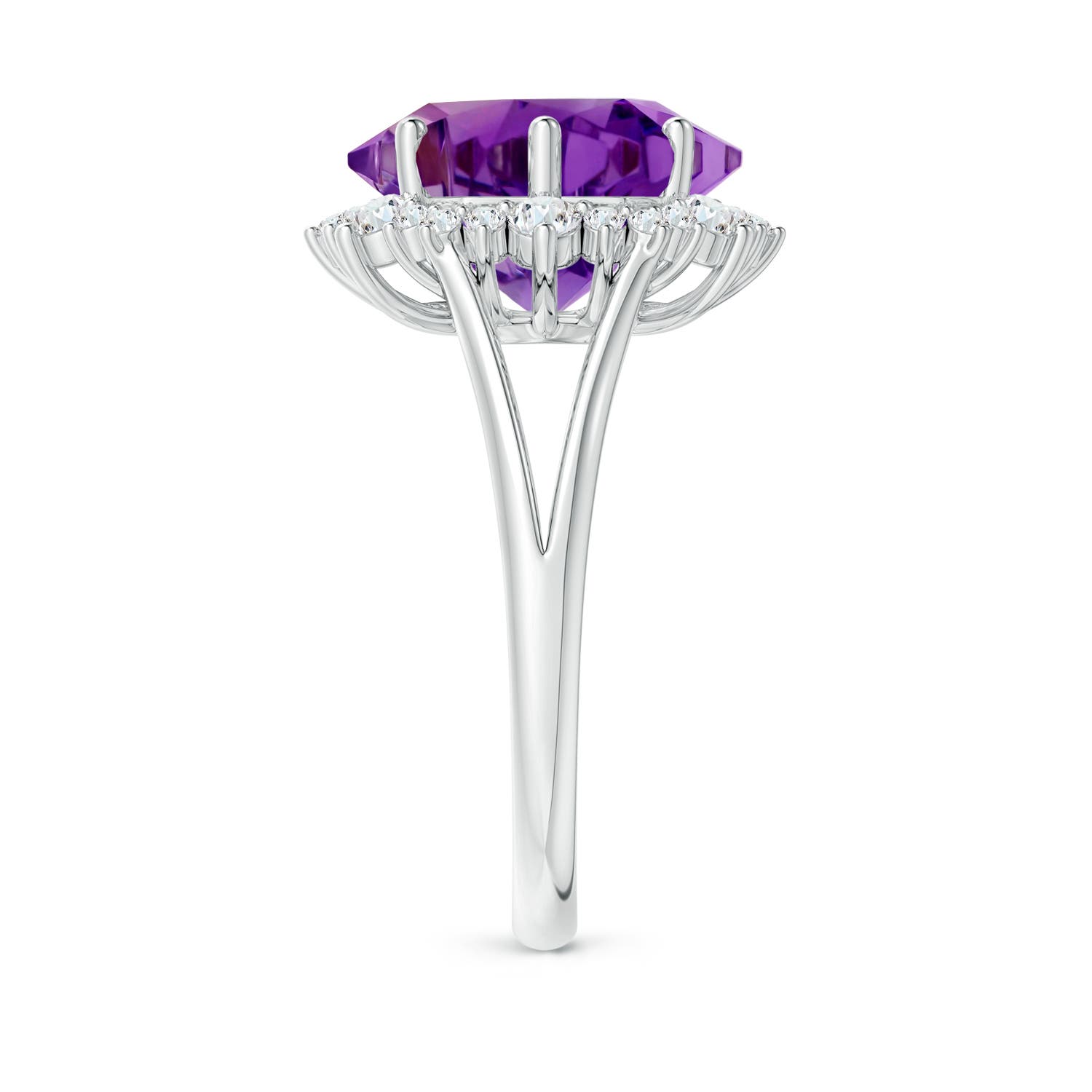 AAAA - Amethyst / 7.66 CT / 14 KT White Gold