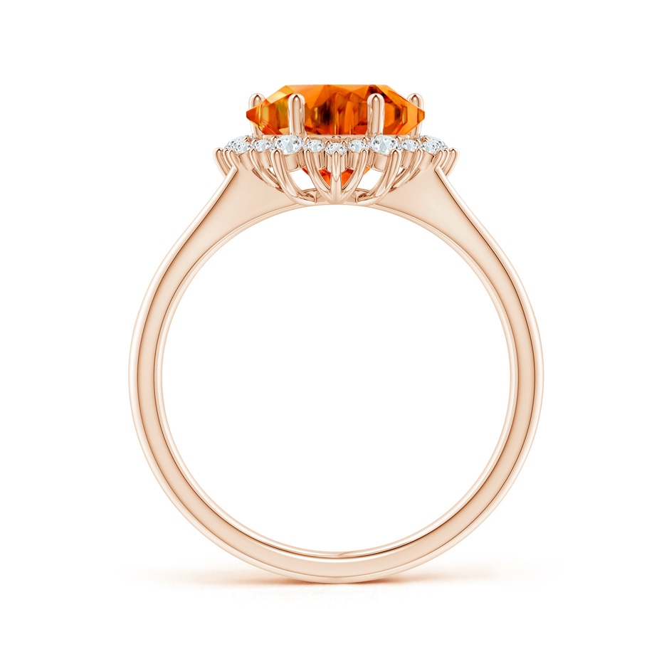 10mm AAAA Snowflake-Cut Citrine Halo Split Shank Ring in Rose Gold side-1
