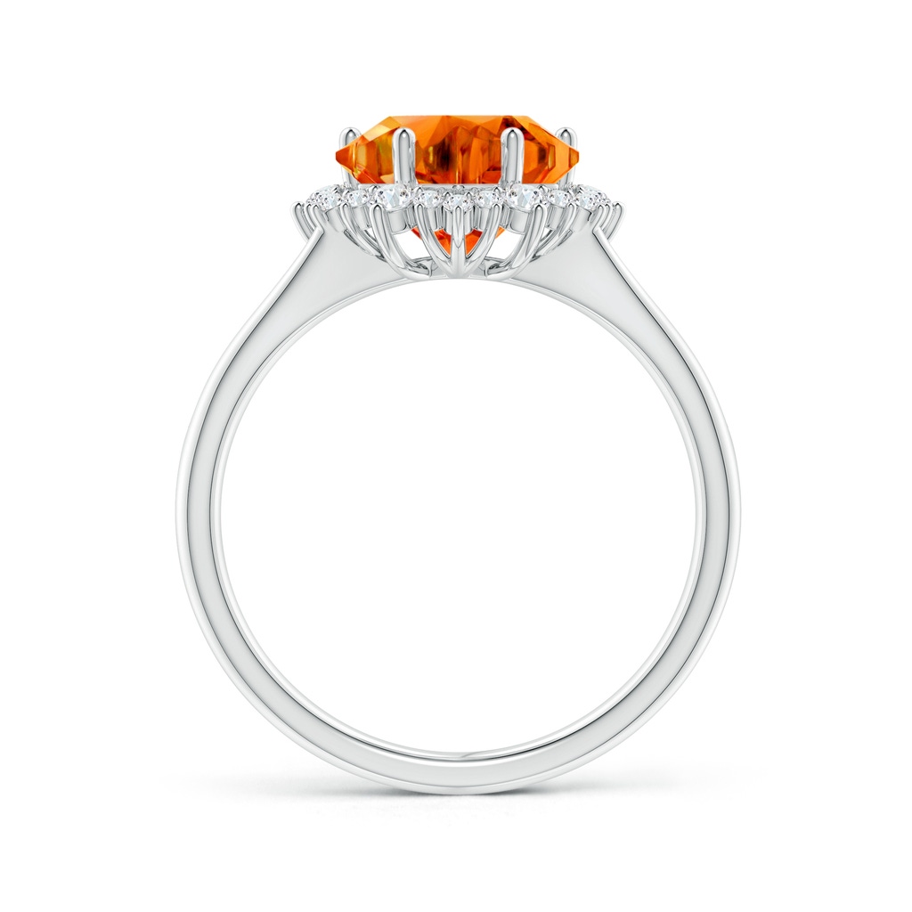 10mm AAAA Snowflake-Cut Citrine Halo Split Shank Ring in White Gold - side_1