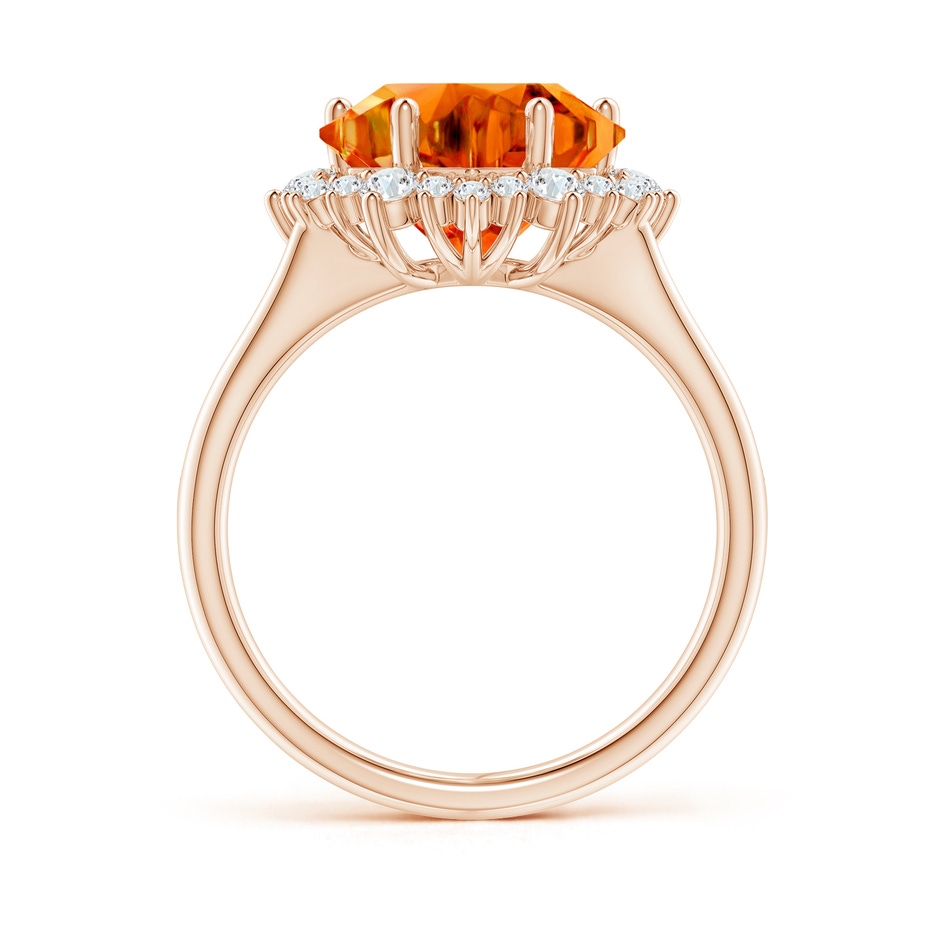 12mm AAAA Snowflake-Cut Citrine Halo Split Shank Ring in Rose Gold side-1
