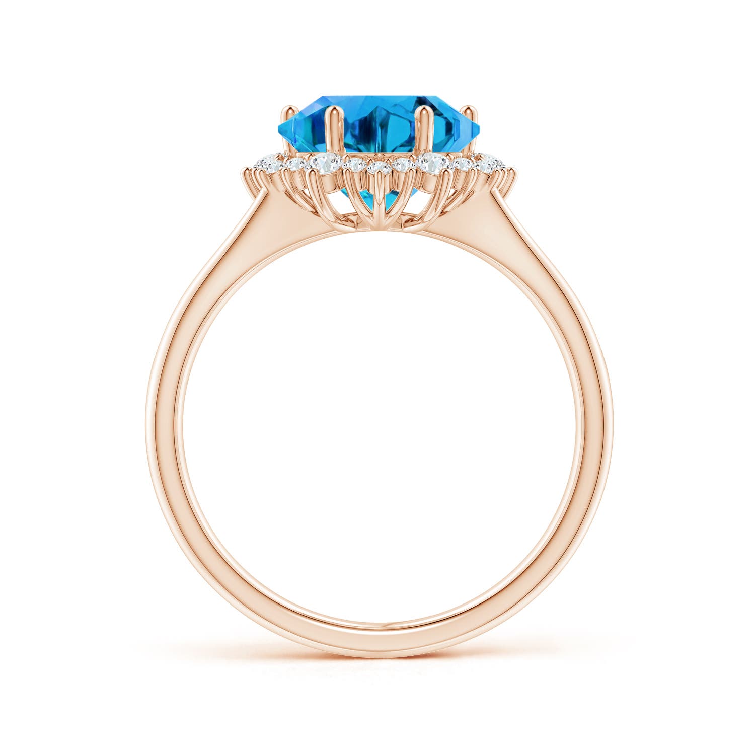 AAAA - Swiss Blue Topaz / 5.66 CT / 14 KT Rose Gold