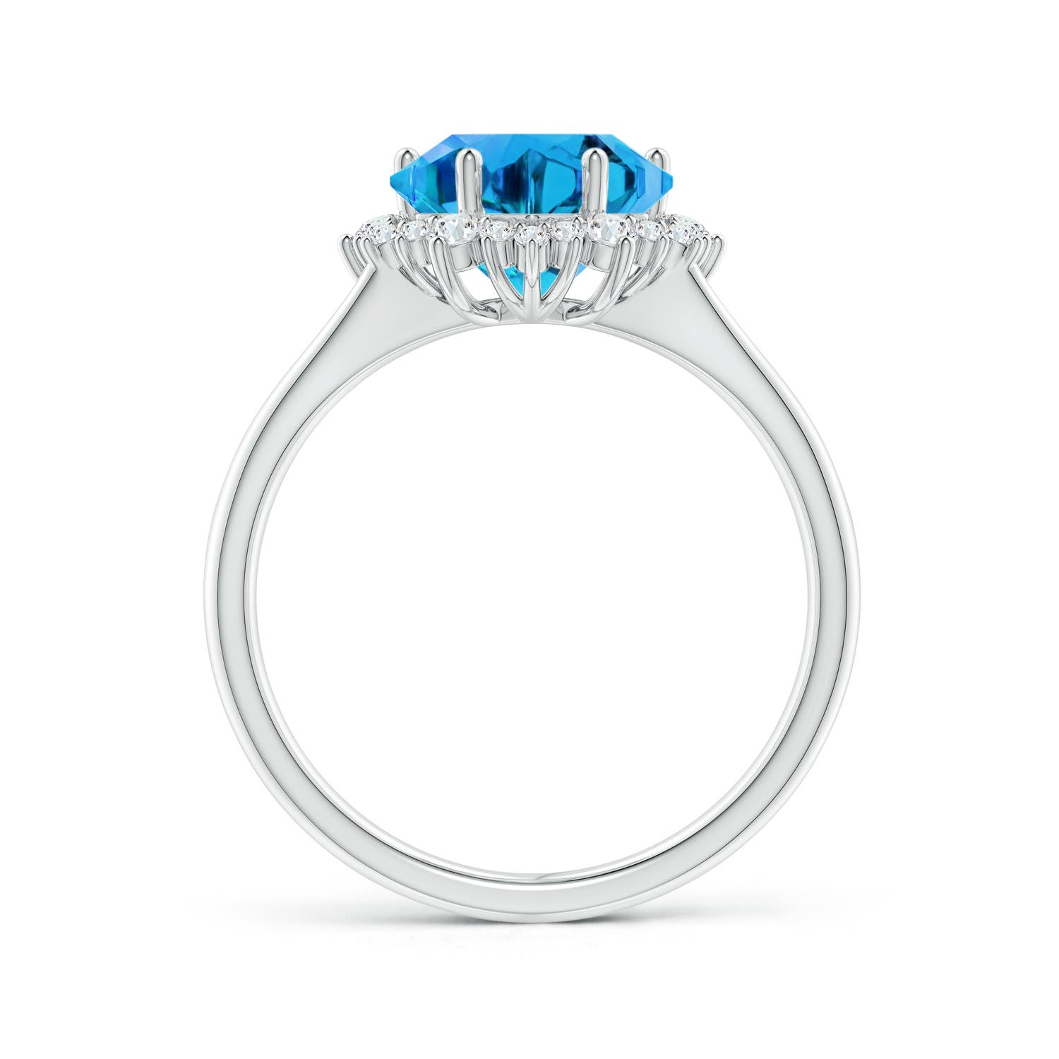 AAAA - Swiss Blue Topaz / 5.66 CT / 14 KT White Gold