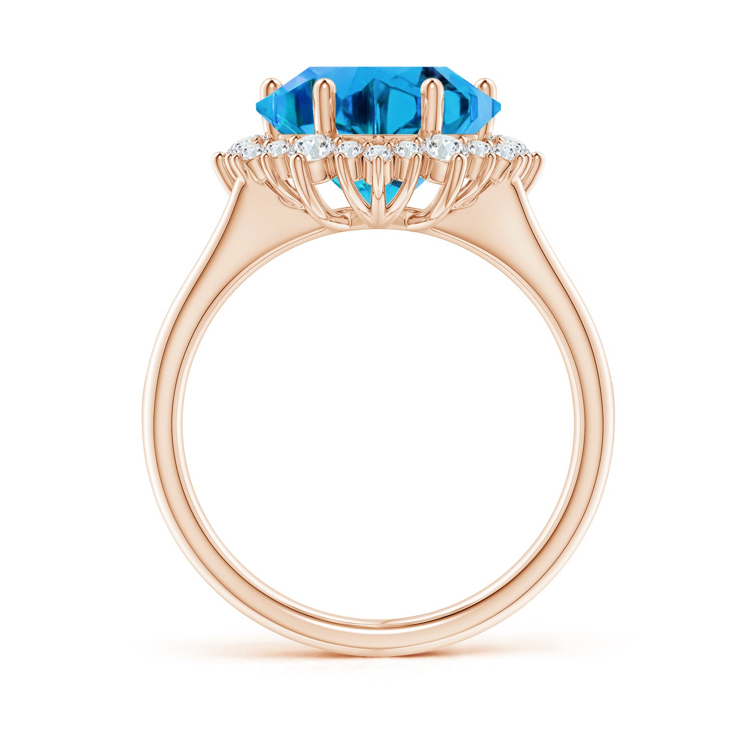 AAAA - Swiss Blue Topaz / 9.14 CT / 14 KT Rose Gold