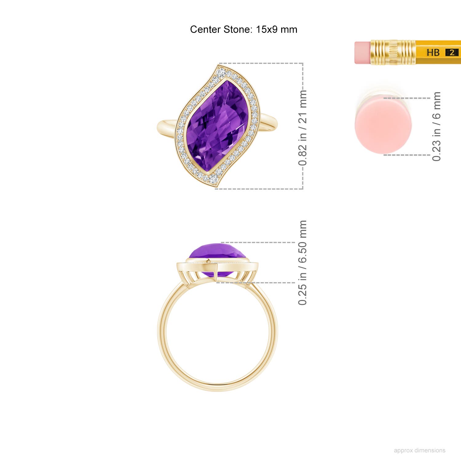 AAAA - Amethyst / 5.65 CT / 14 KT Yellow Gold