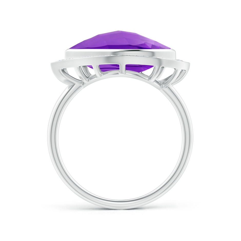 15x9mm AAAA East-West Leaf-Shaped Amethyst Halo Ring in White Gold side-1