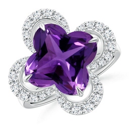 Fashion Platinum Amethyst Rings