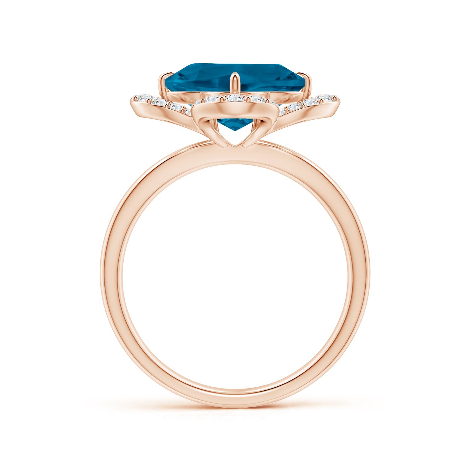 AAAA - London Blue Topaz / 4.32 CT / 14 KT Rose Gold