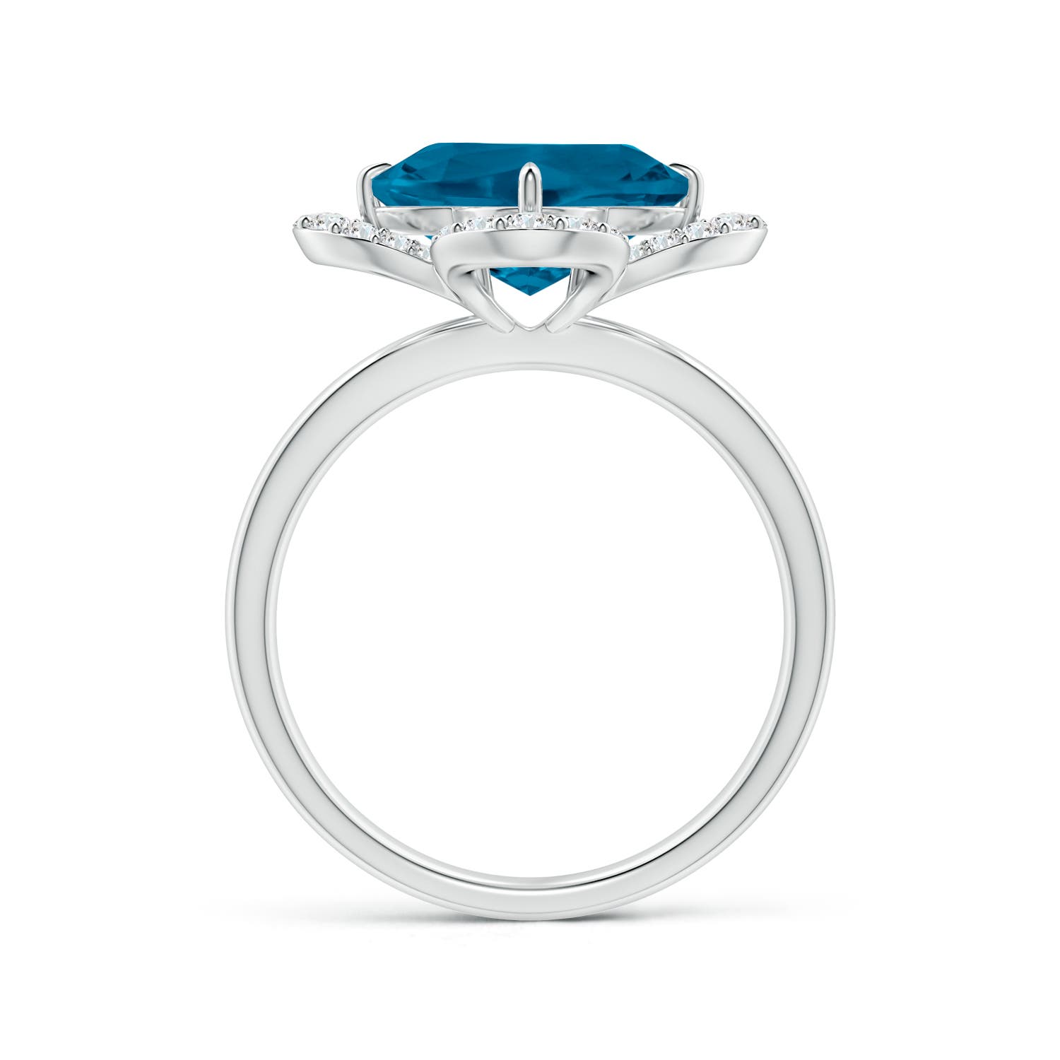 AAAA - London Blue Topaz / 4.32 CT / 14 KT White Gold