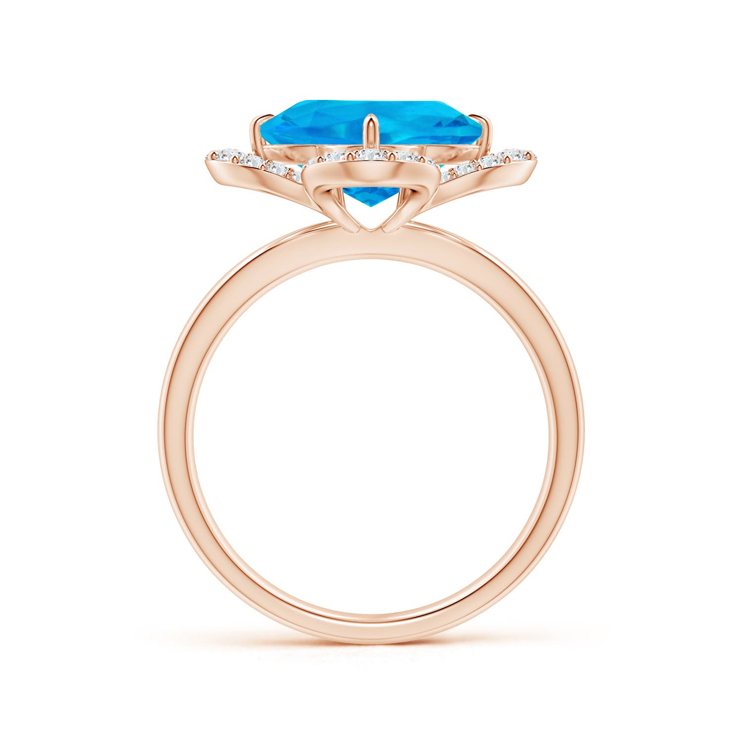 AAAA - Swiss Blue Topaz / 4.32 CT / 14 KT Rose Gold