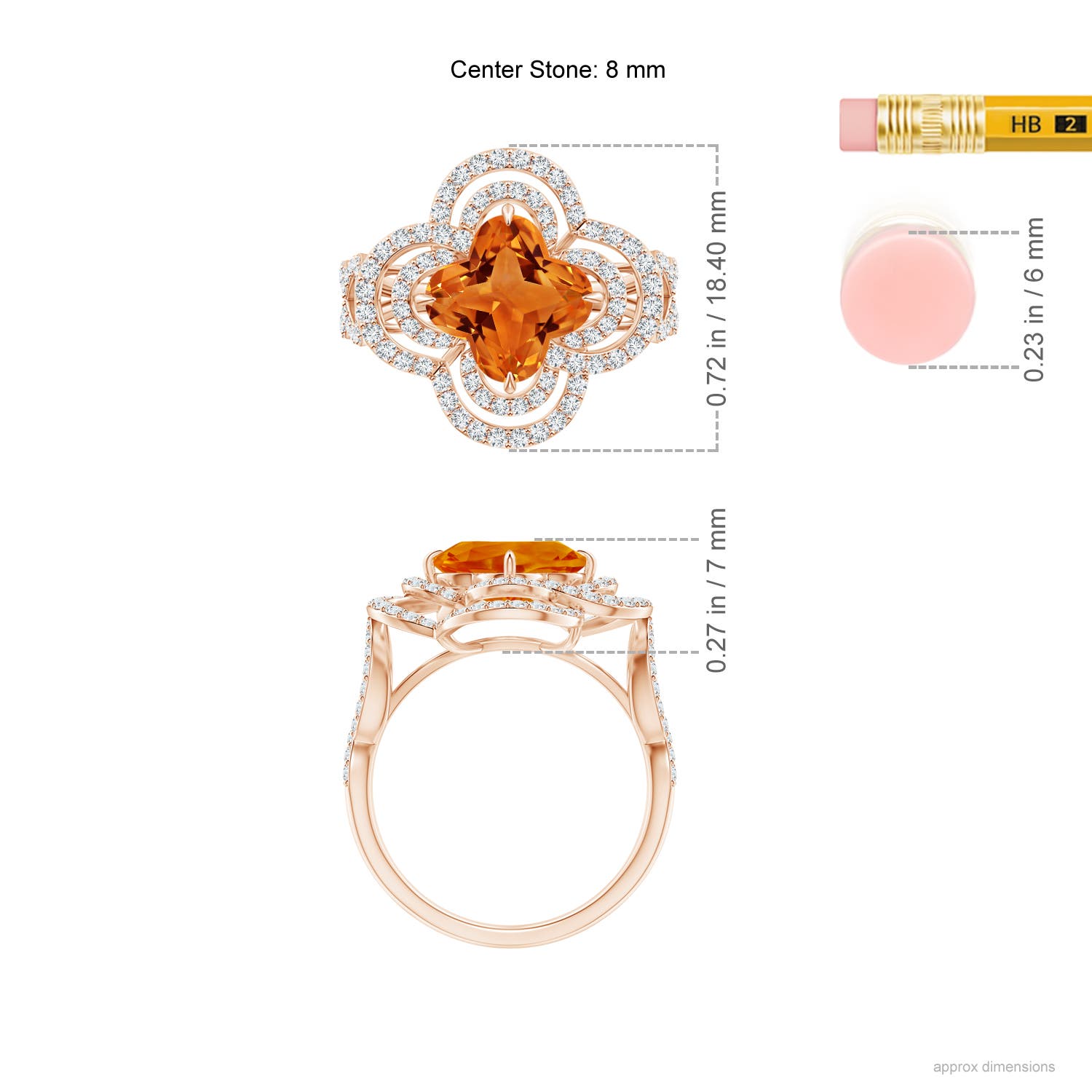 AAAA - Citrine / 2.93 CT / 14 KT Rose Gold