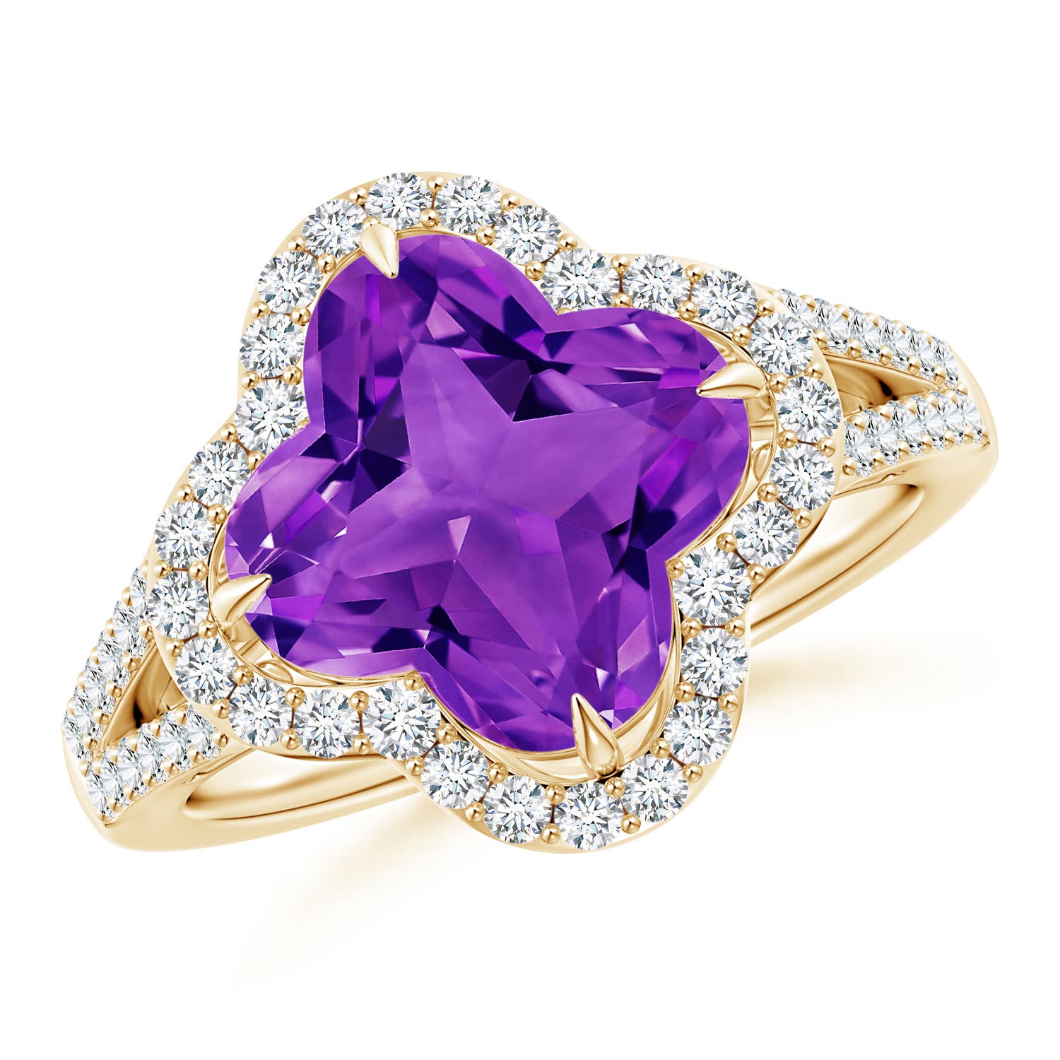 AAAA - Amethyst / 3.79 CT / 14 KT Yellow Gold