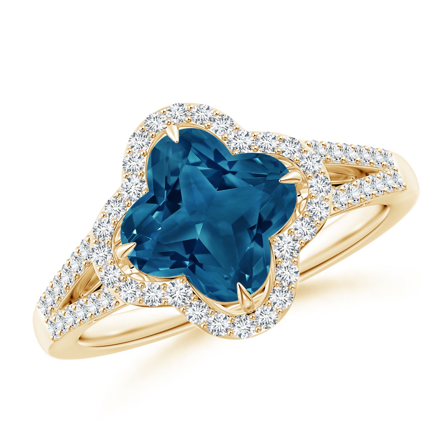 AAAA - London Blue Topaz / 3.08 CT / 14 KT Yellow Gold