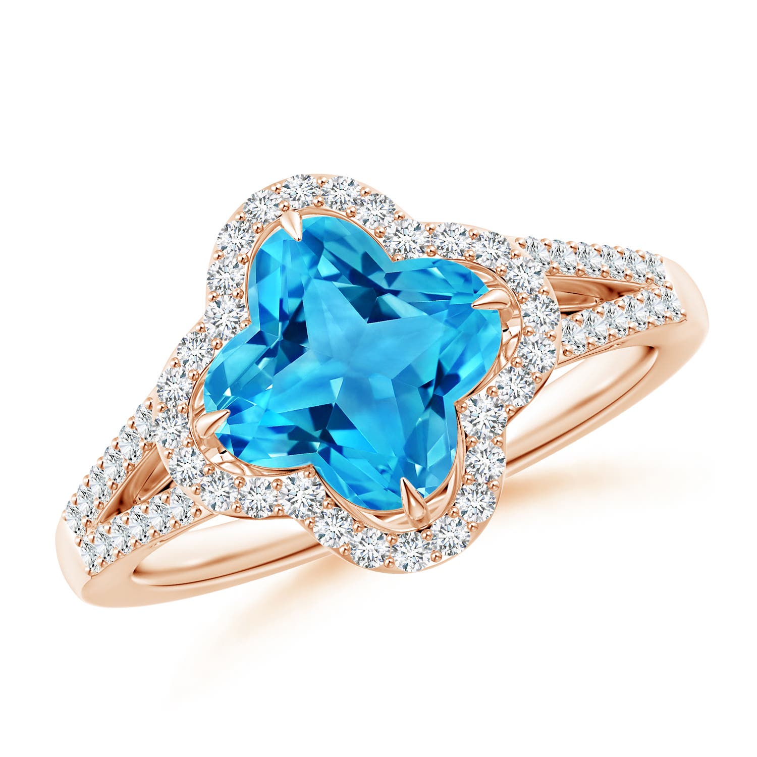 AAAA - Swiss Blue Topaz / 3.08 CT / 14 KT Rose Gold