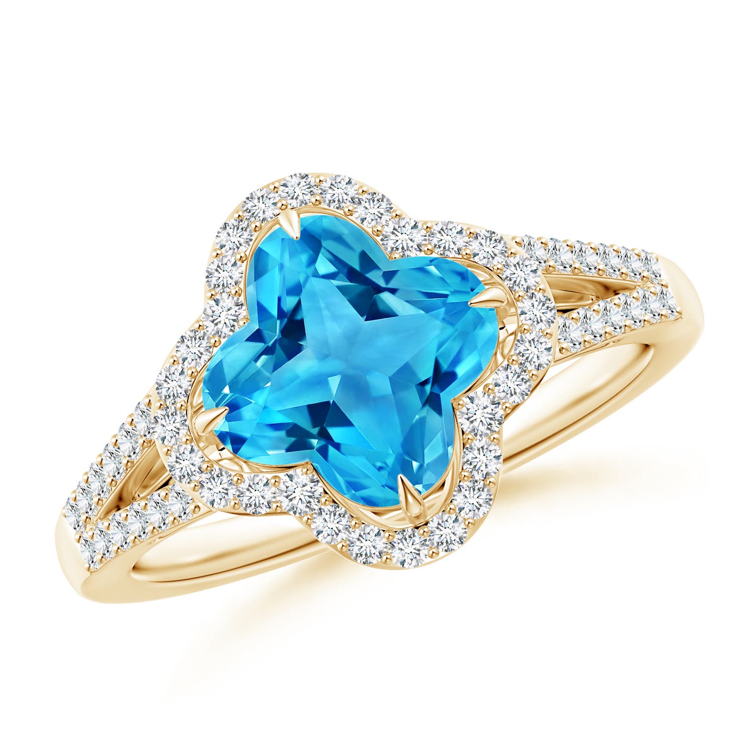 AAAA - Swiss Blue Topaz / 3.08 CT / 14 KT Yellow Gold