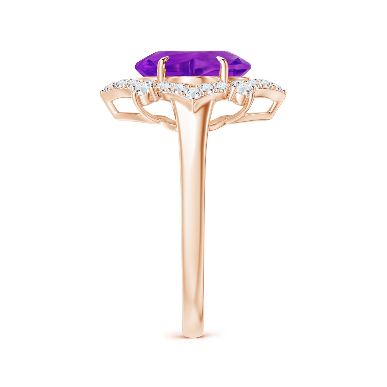 AAAA - Amethyst / 3.98 CT / 14 KT Rose Gold