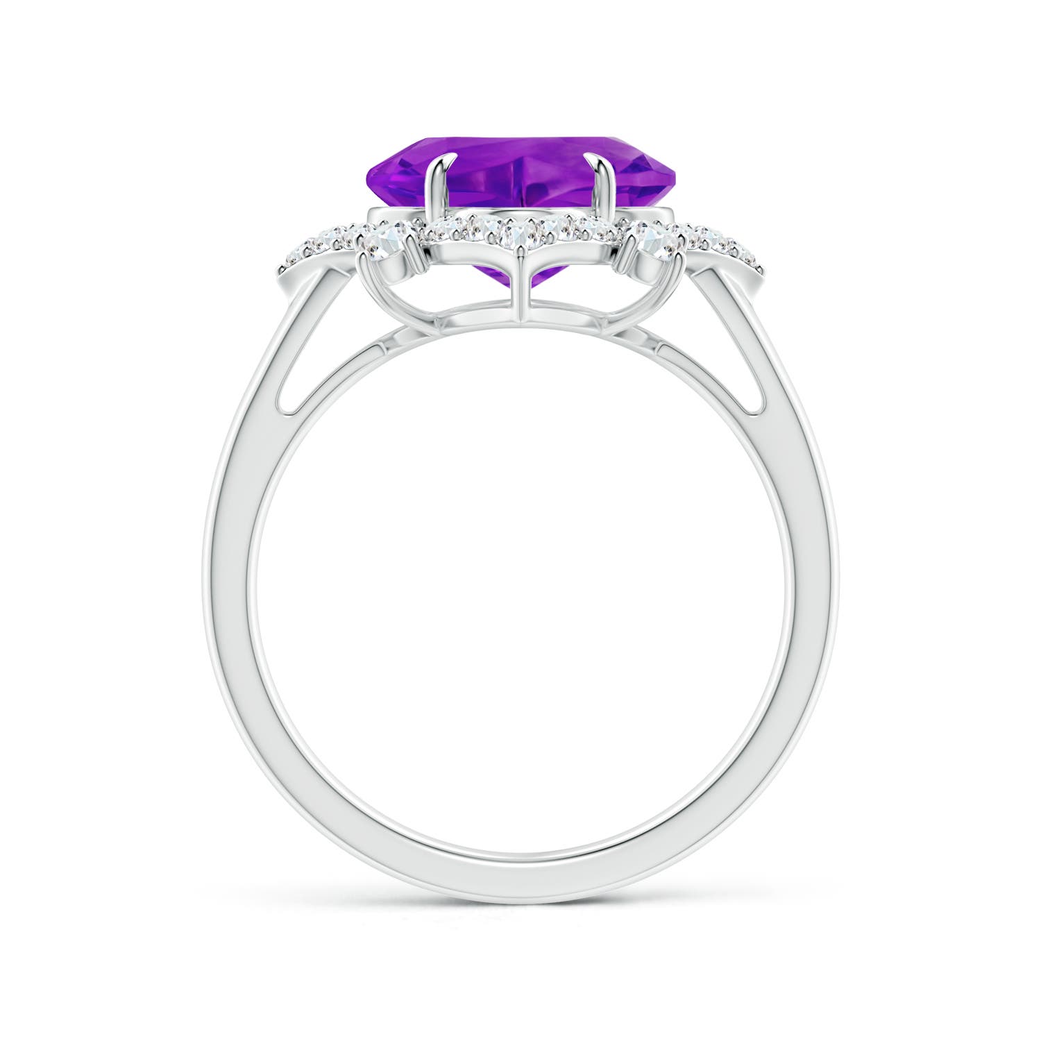 AAAA - Amethyst / 3.98 CT / 14 KT White Gold