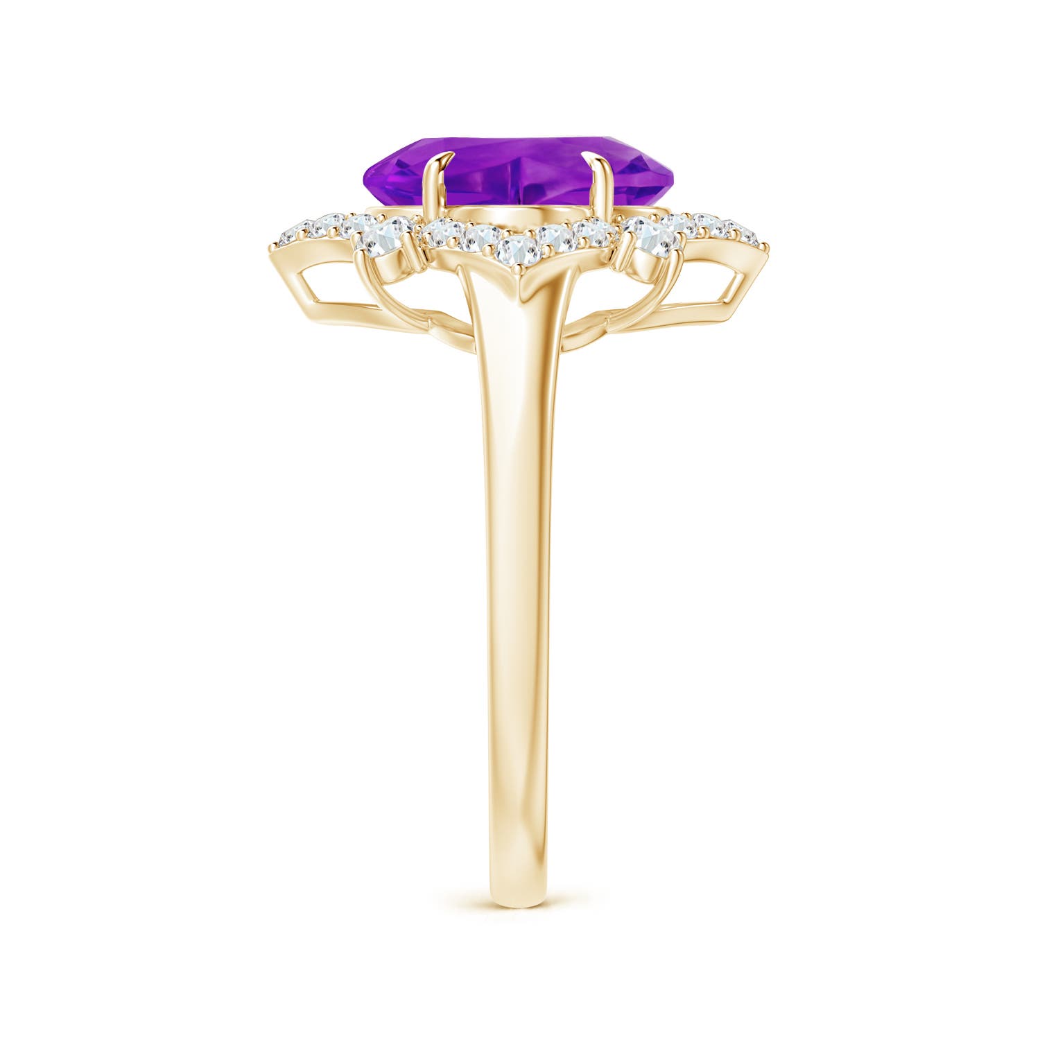 AAAA - Amethyst / 3.98 CT / 14 KT Yellow Gold