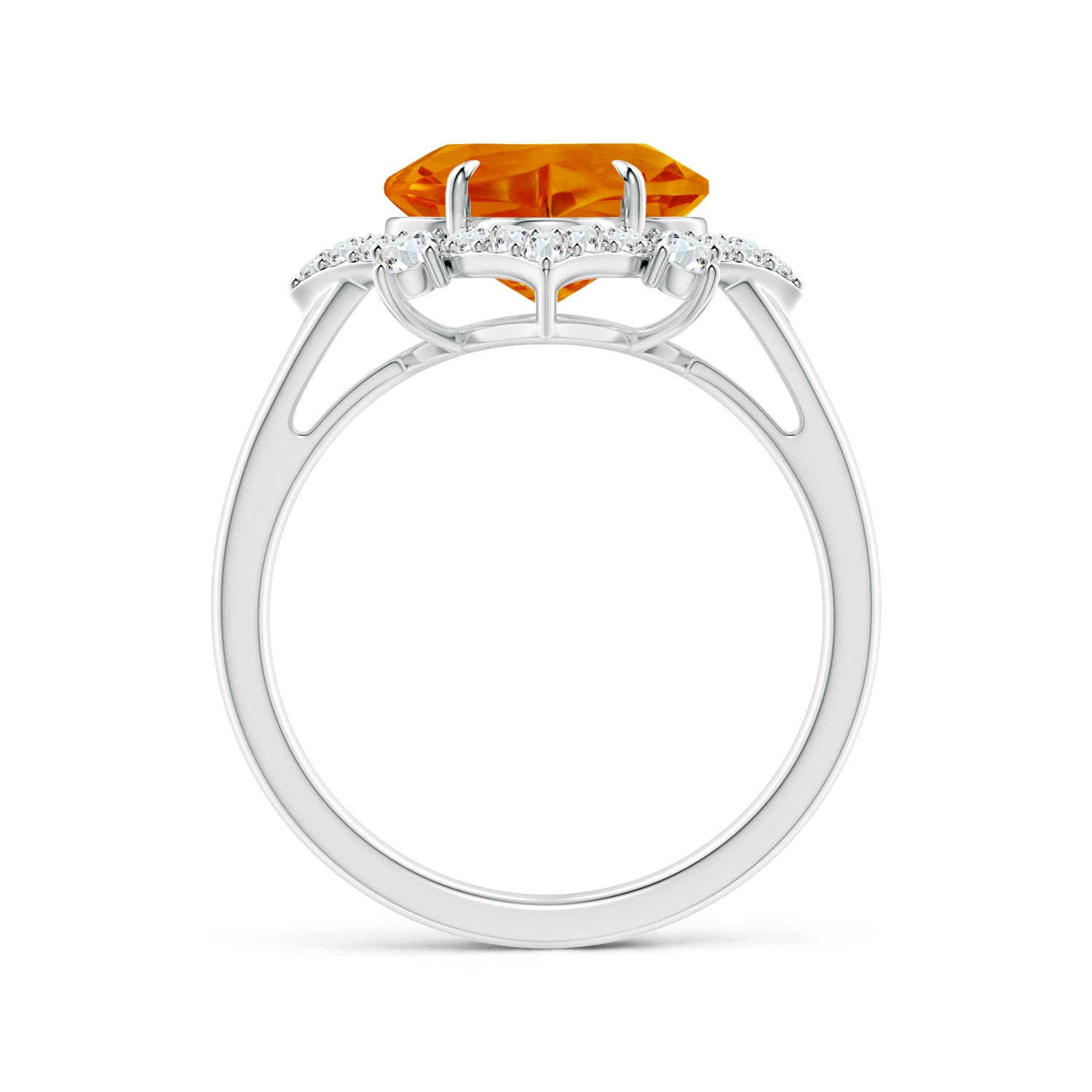 AAAA - Citrine / 3.98 CT / 14 KT White Gold