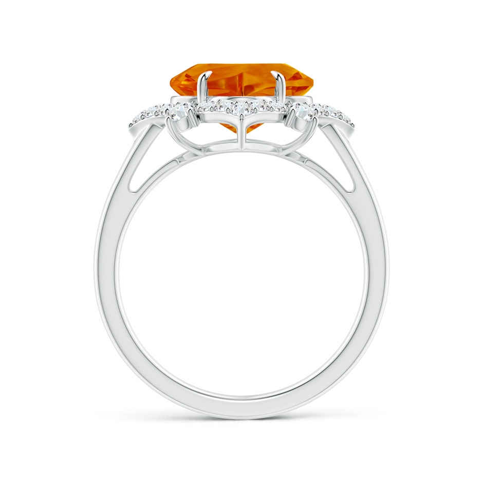 9mm AAAA Clover-Shaped Citrine Halo Lily Ring in White Gold side-1