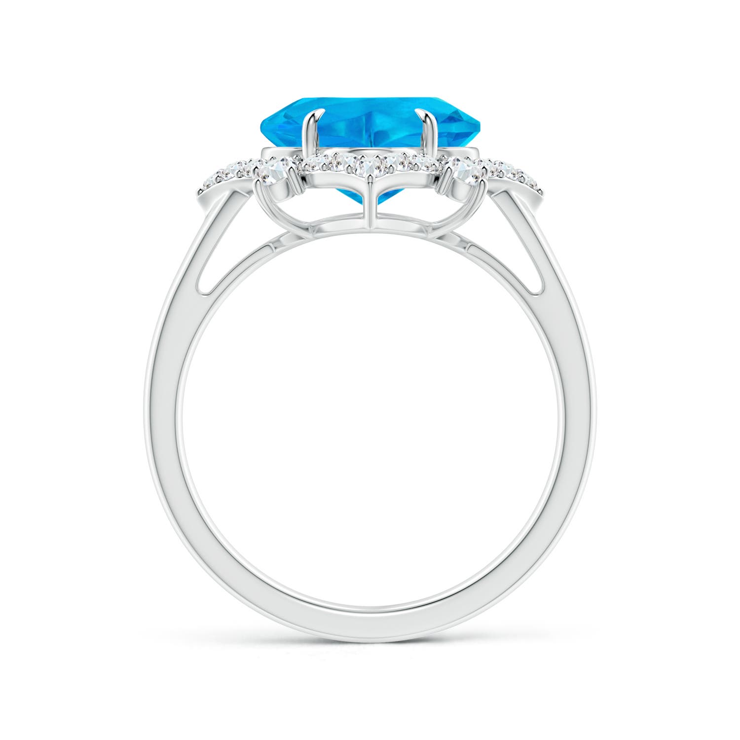 AAAA - Swiss Blue Topaz / 4.68 CT / 14 KT White Gold