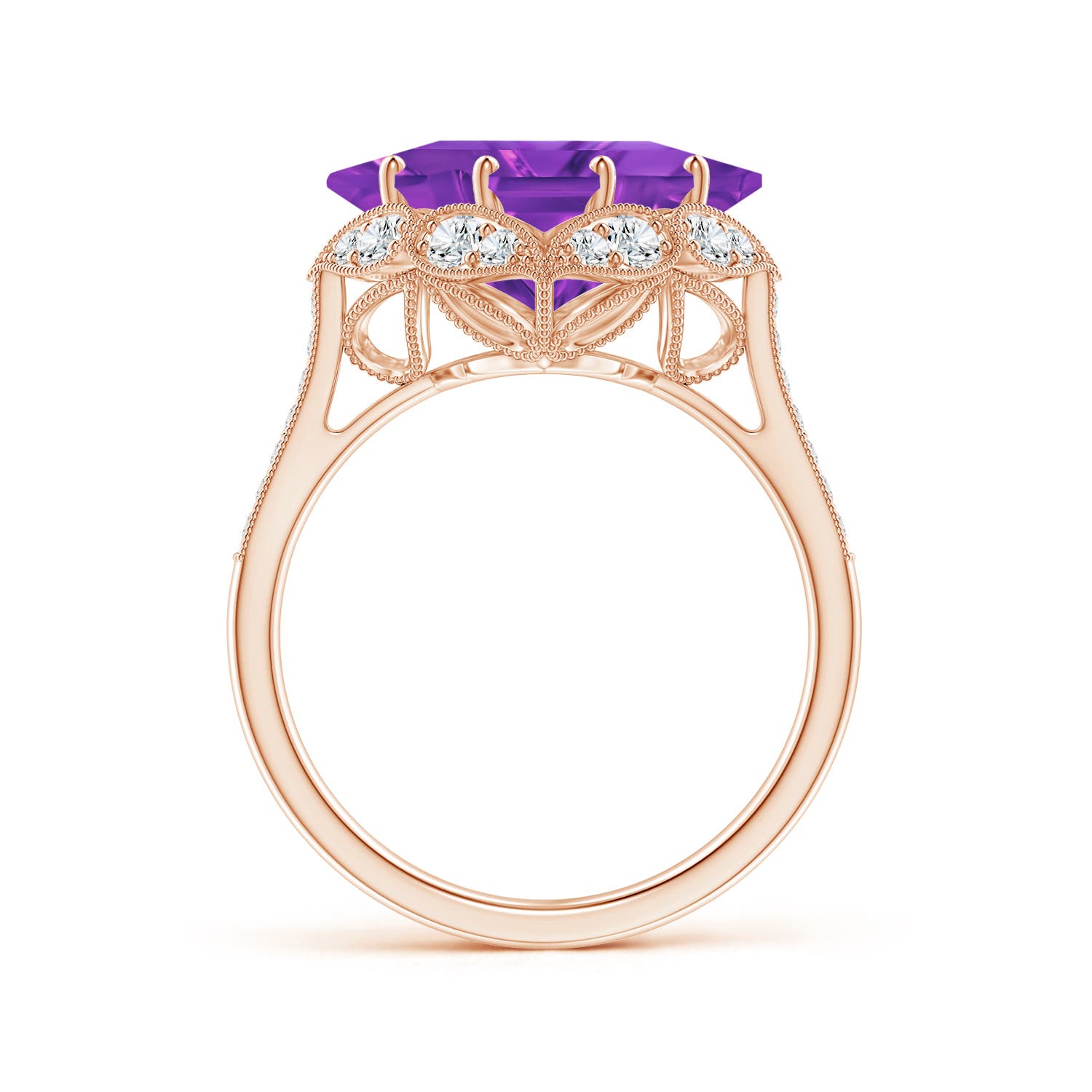 AAAA - Amethyst / 4.69 CT / 14 KT Rose Gold