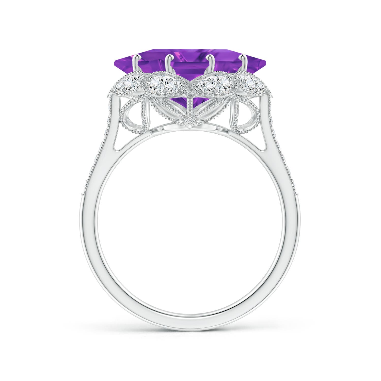 AAAA - Amethyst / 4.69 CT / 14 KT White Gold