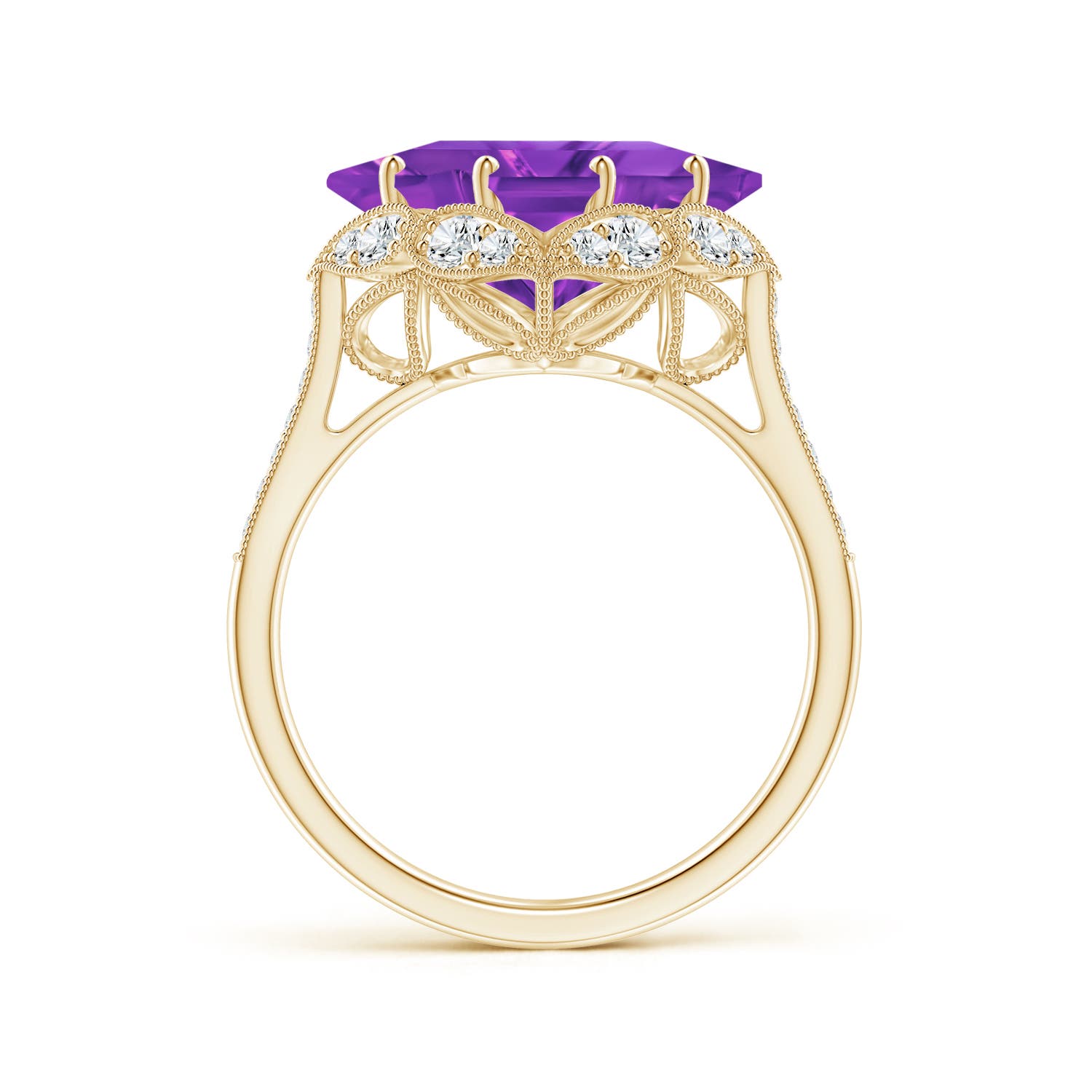 AAAA - Amethyst / 4.69 CT / 14 KT Yellow Gold