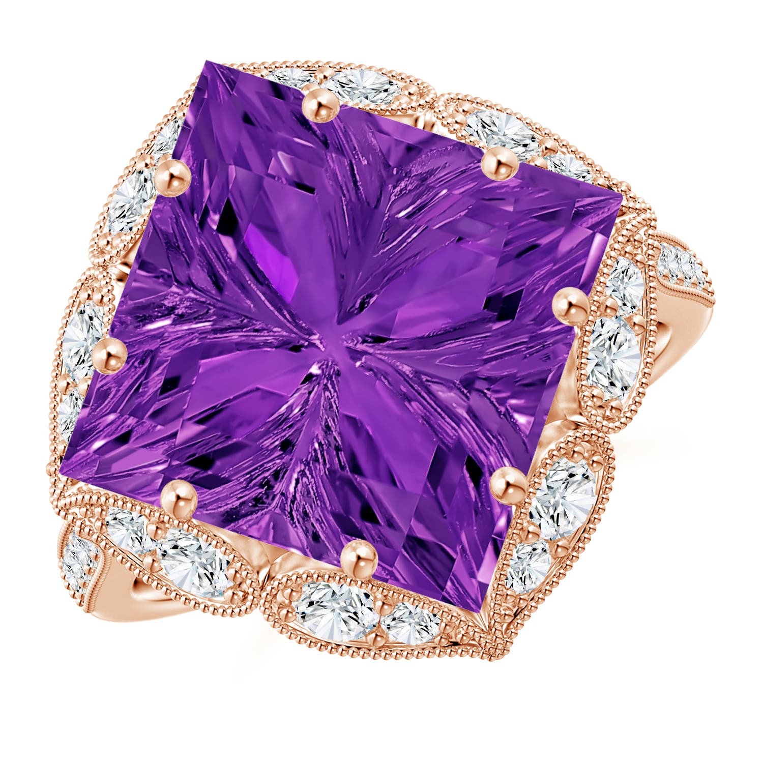 AAAA - Amethyst / 7.81 CT / 14 KT Rose Gold