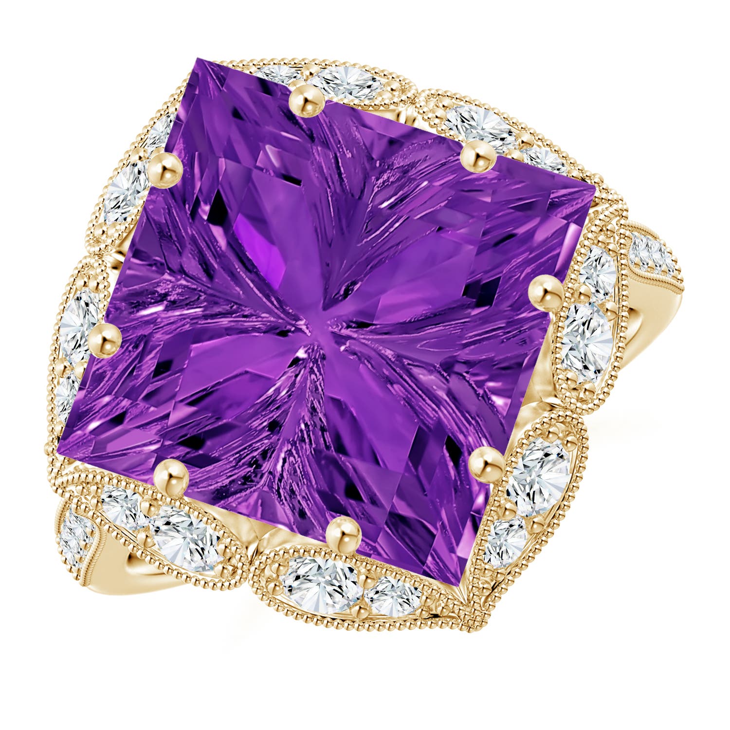 AAAA - Amethyst / 7.81 CT / 14 KT Yellow Gold