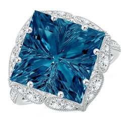 Cocktail Platinum London Blue Topaz Rings