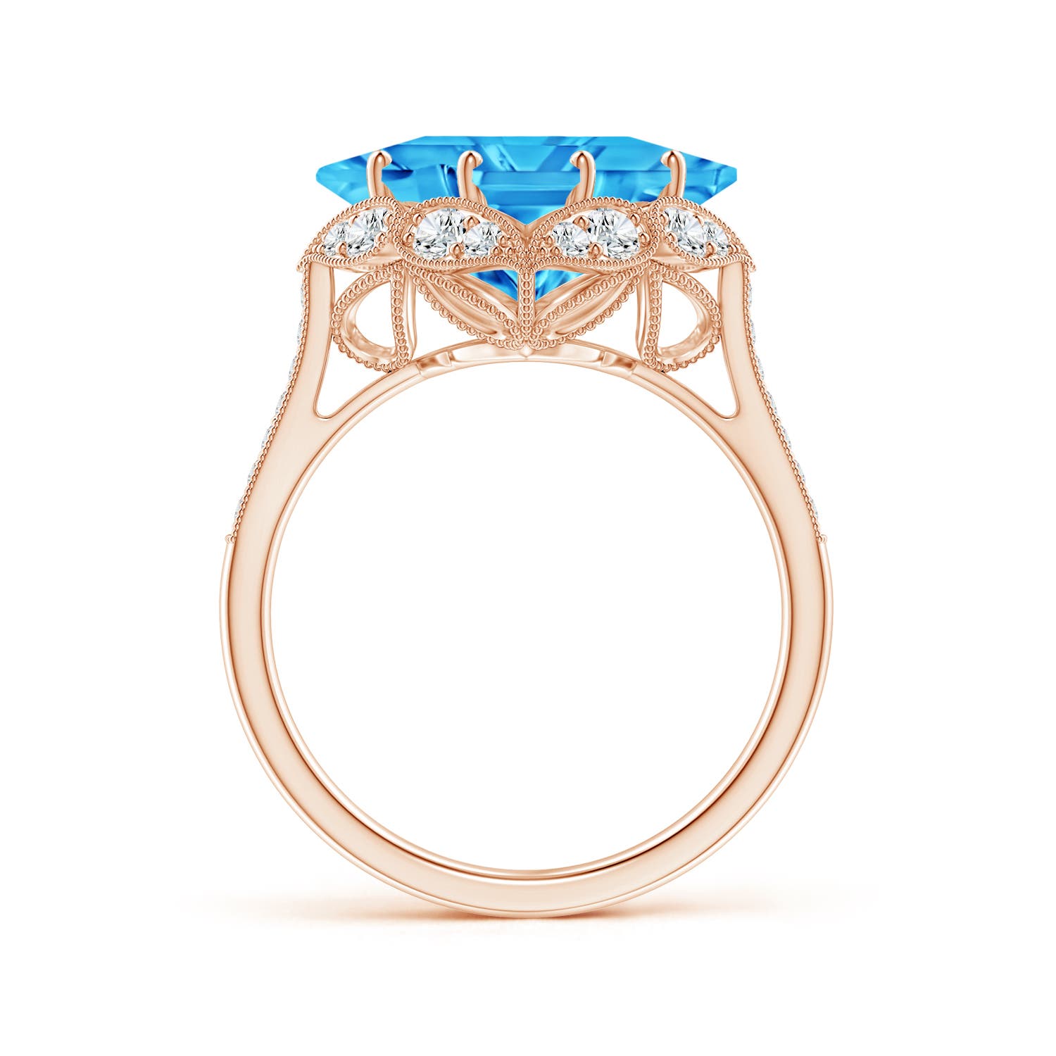 AAAA - Swiss Blue Topaz / 5.49 CT / 14 KT Rose Gold