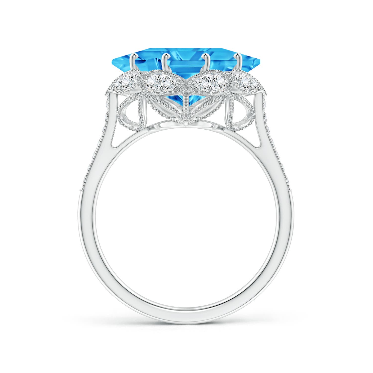 AAAA - Swiss Blue Topaz / 5.49 CT / 14 KT White Gold